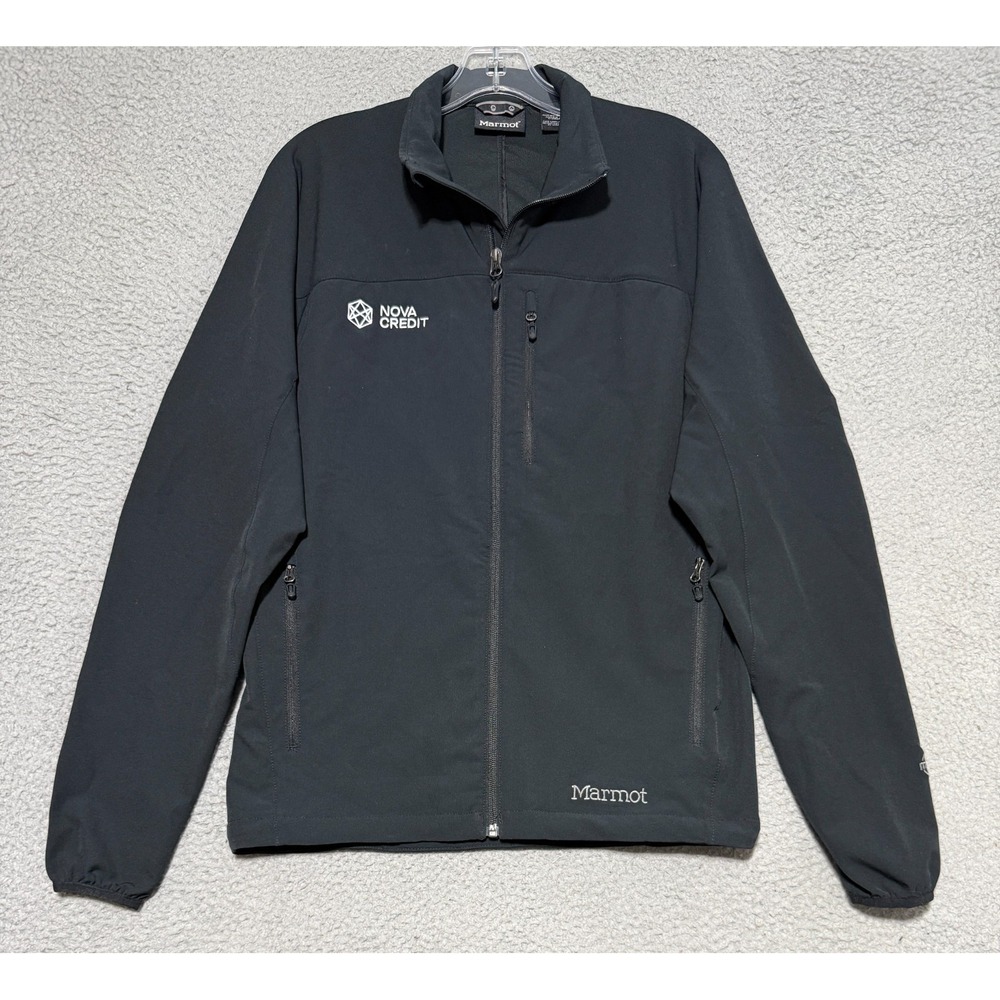 Marmot M3 Softshell Tempo Full Zip Jacket Black Water Repellent Mens Small
